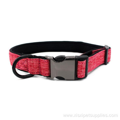 Eco-friendly Metal Buckle Canvas Neoprene Dog Collar
